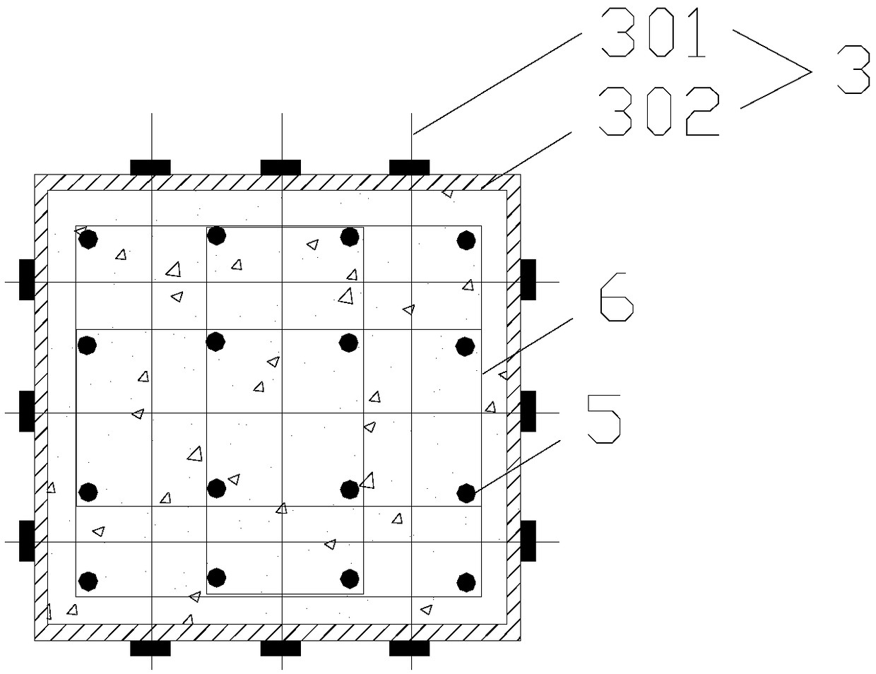 Assembly type square reinforced concrete column and reinforced concrete foundation connecting joint structure and construction method