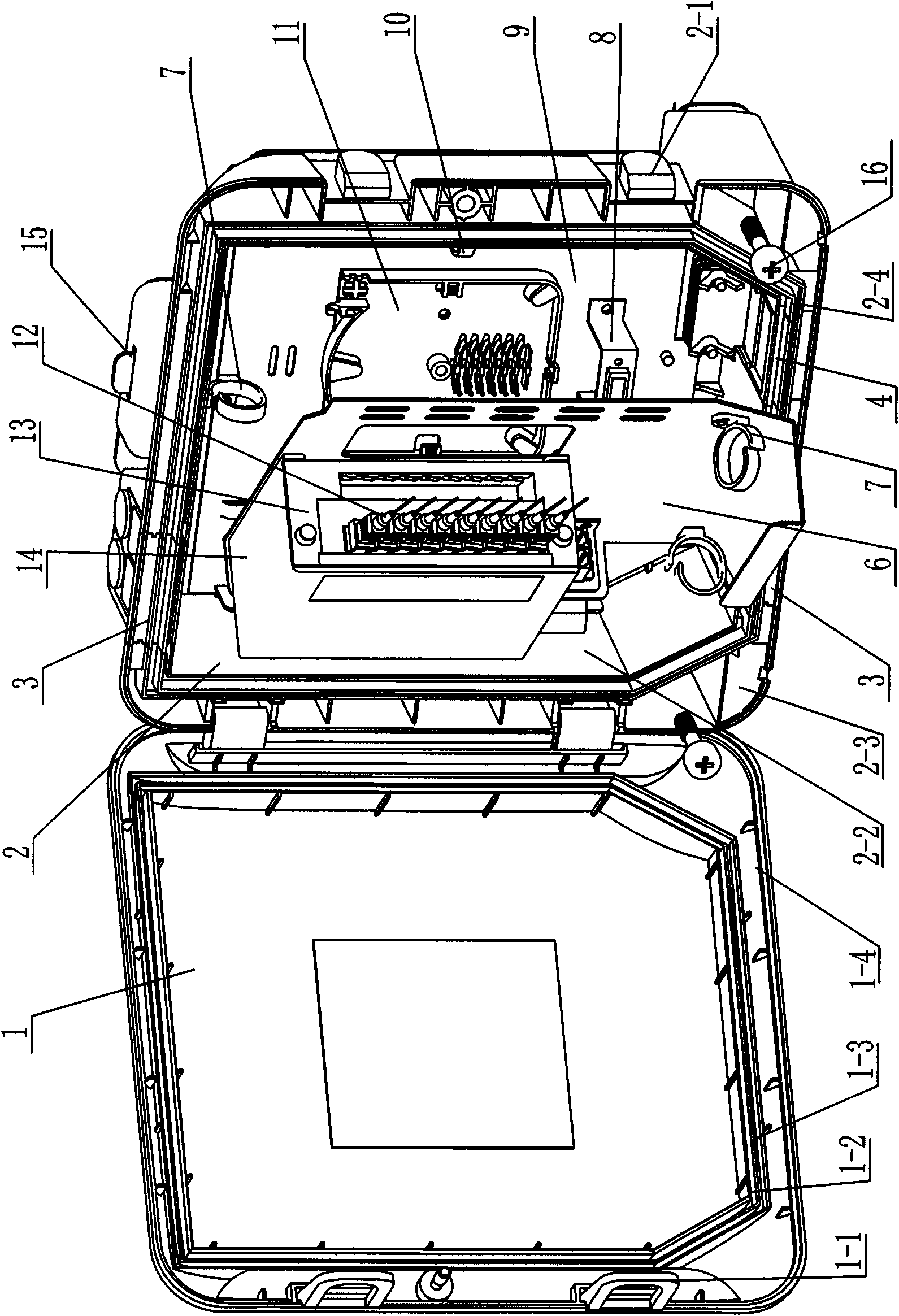 Optical cable splitting box