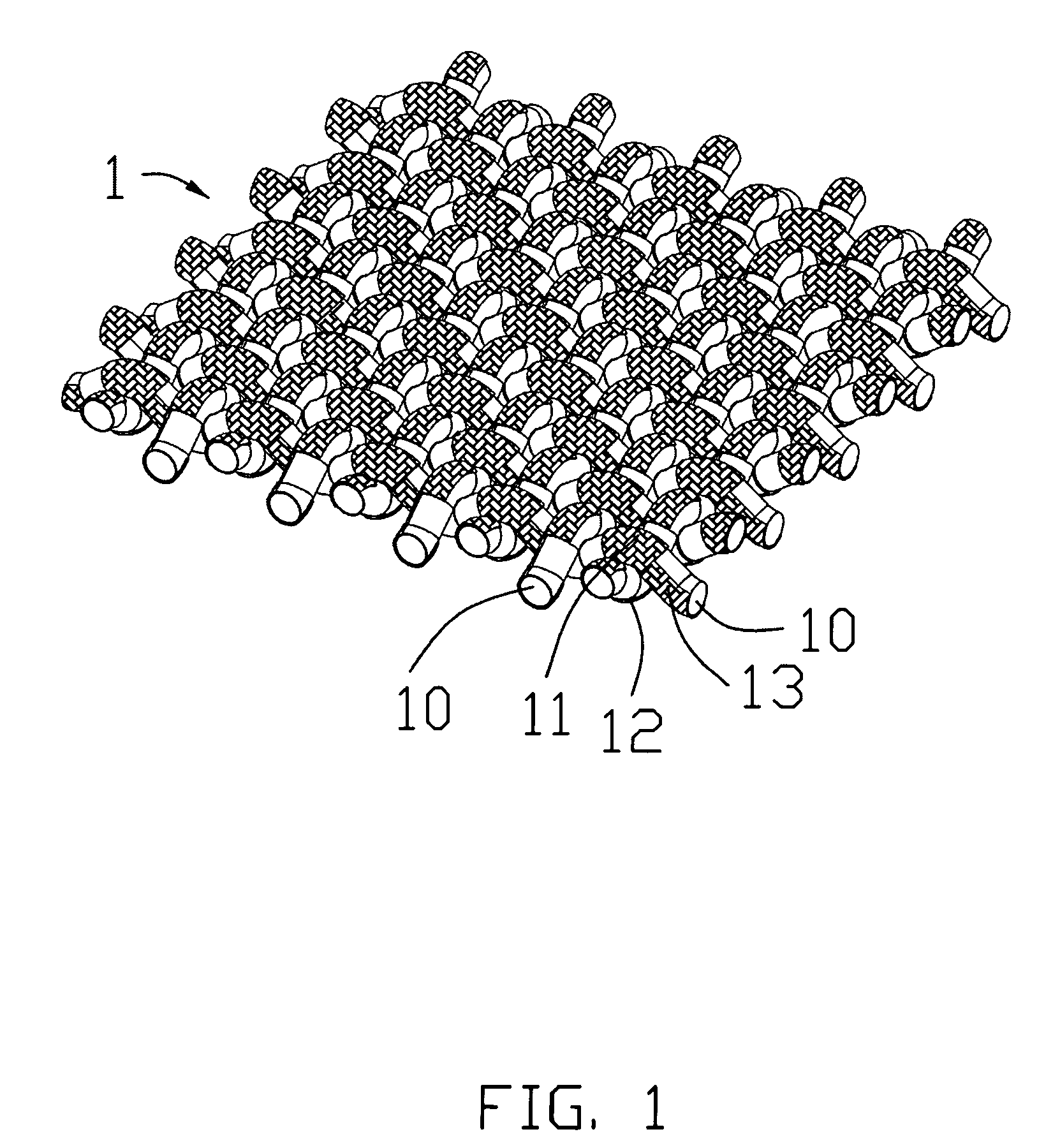 Low profile electrical interposer of woven structure and method of making same