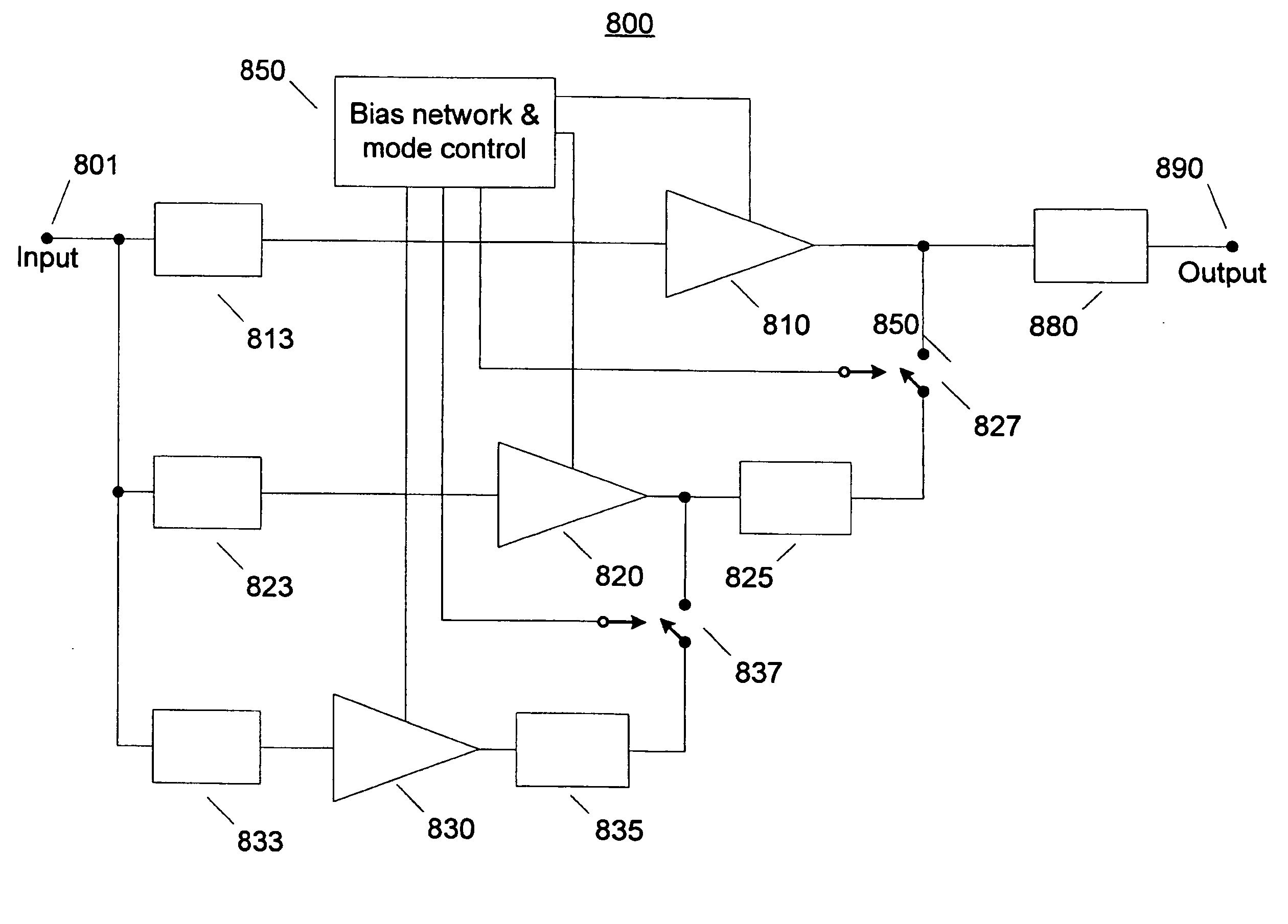 Multi-stage power amplifier with enhanced efficiency