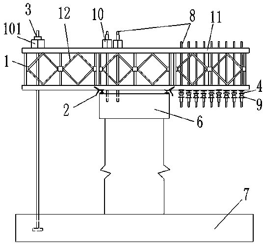 High-pier side-span cantilever beam Bailey truss structure and construction method thereof