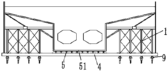 High-pier side-span cantilever beam Bailey truss structure and construction method thereof