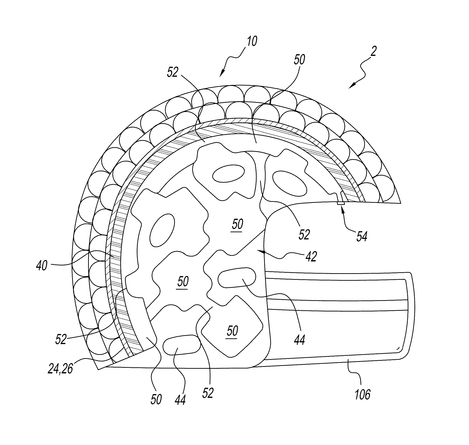 Integrated helmet having blunt force trauma protection