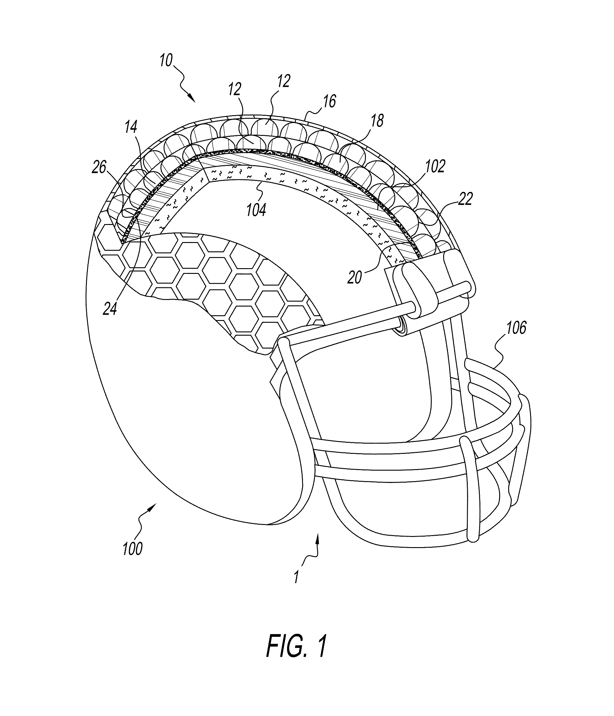 Integrated helmet having blunt force trauma protection