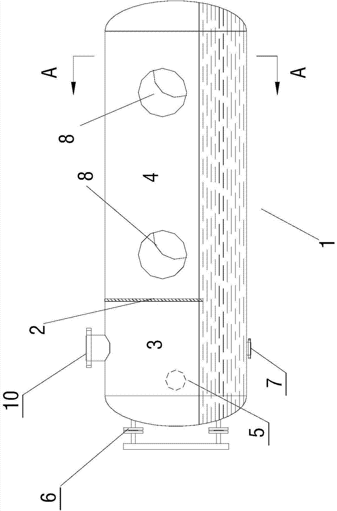 Horizontal impinging stream gas-water separator