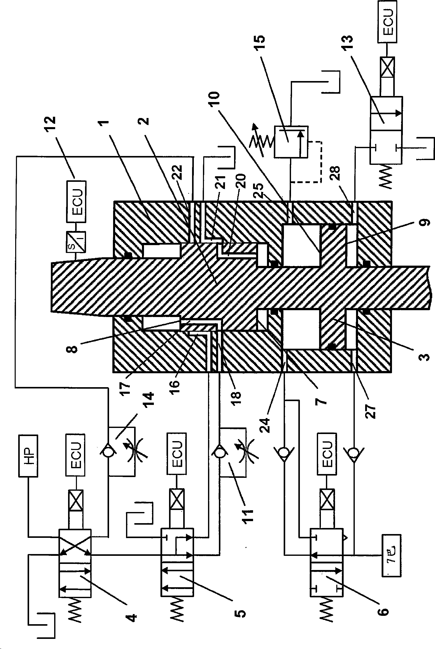 Exhaust valve actuator for large-scale two-stroke diesel engine