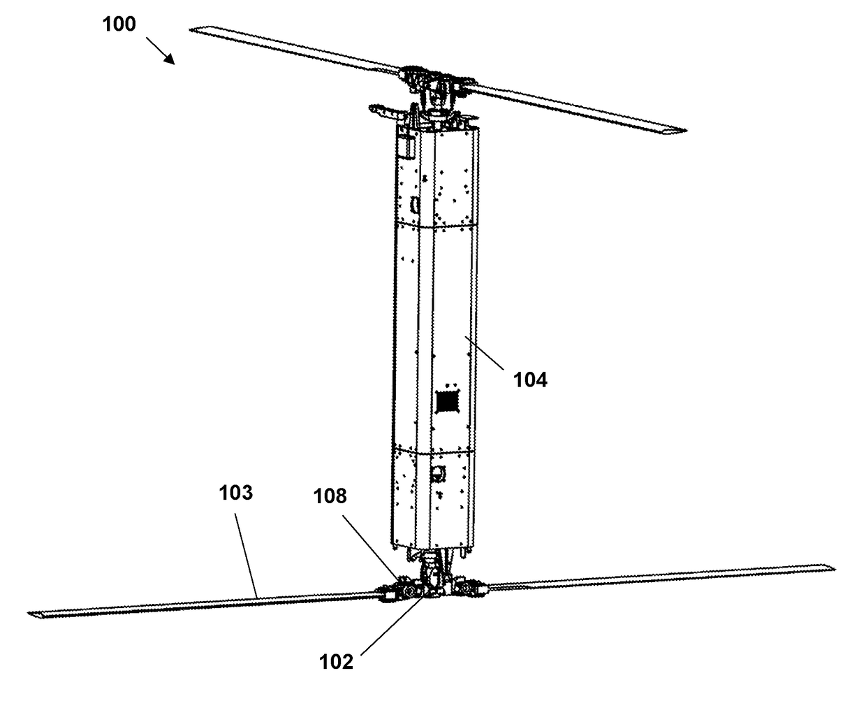 Vertically Oriented Tube-Launchable Rotary Wing Aircraft Having Respective Rotors at Opposite Ends of Main Body