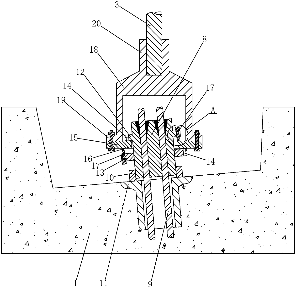 Hanging basket and rear anchor connection structure for municipal bridge engineering construction