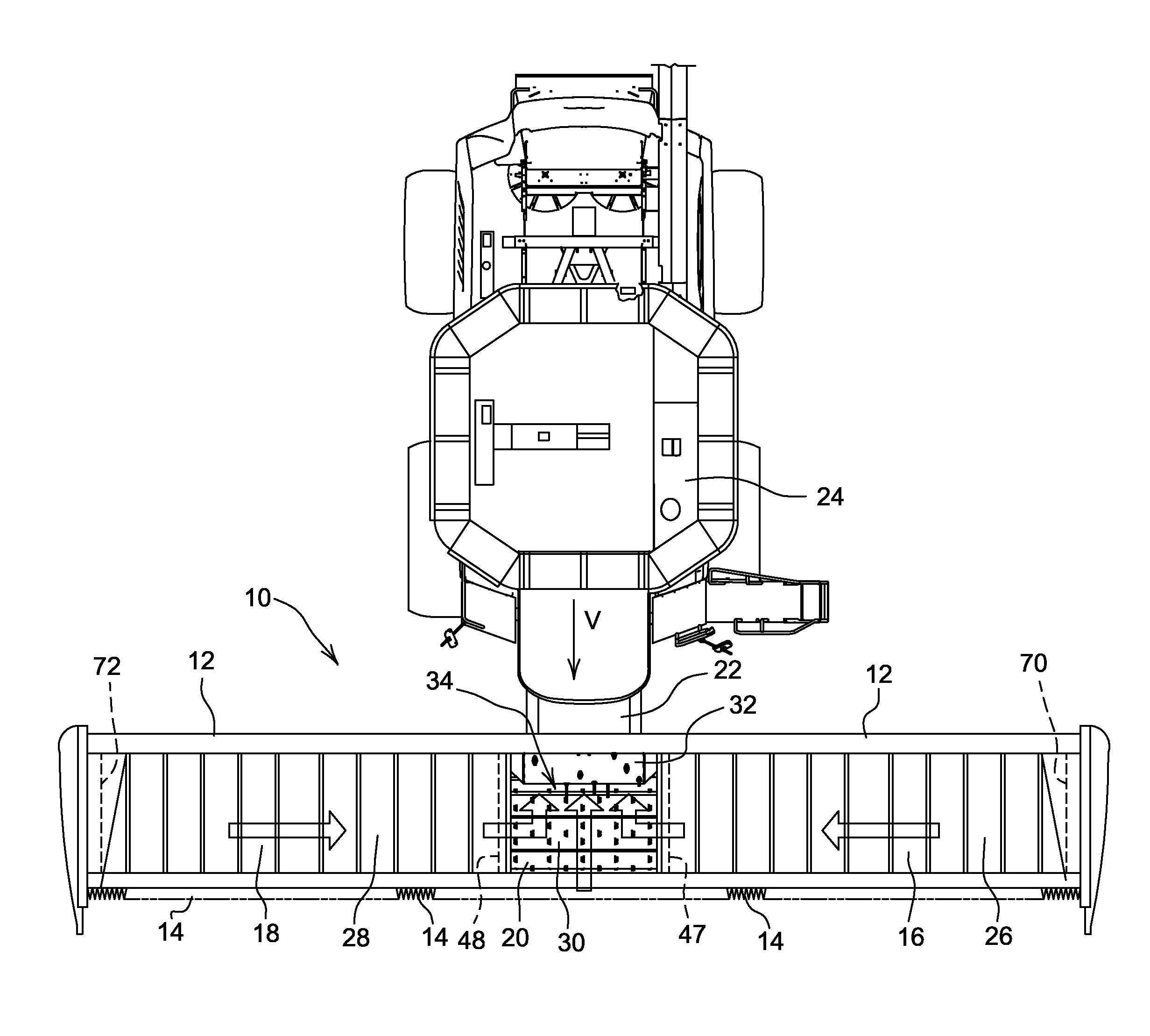 Center Draper Belt With Crop Conveying Features