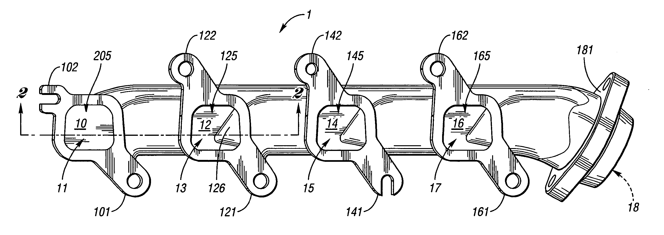 Deflector style exhaust manifold