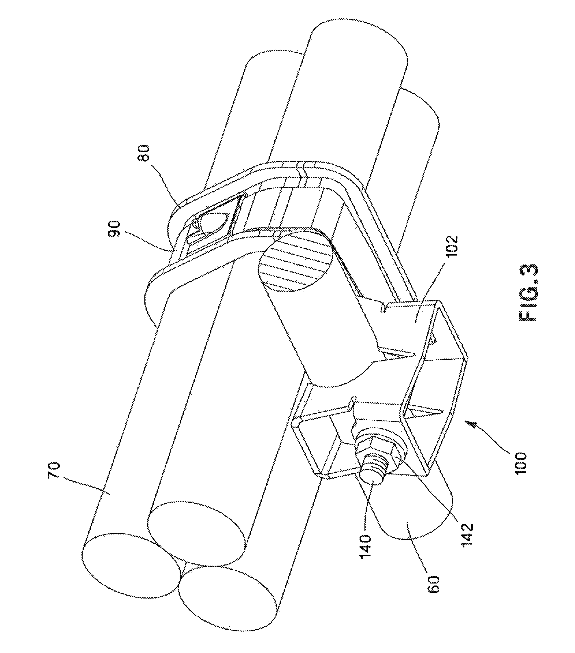 Cradle clamp bracket assembly