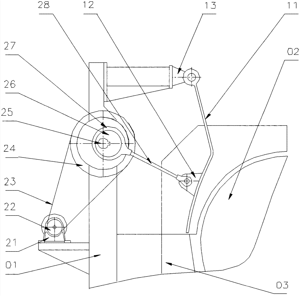 Pushing device of material crushing equipment