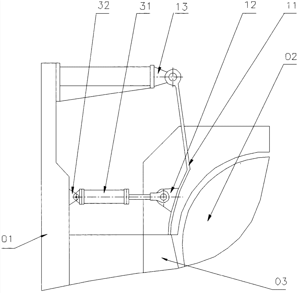 Pushing device of material crushing equipment