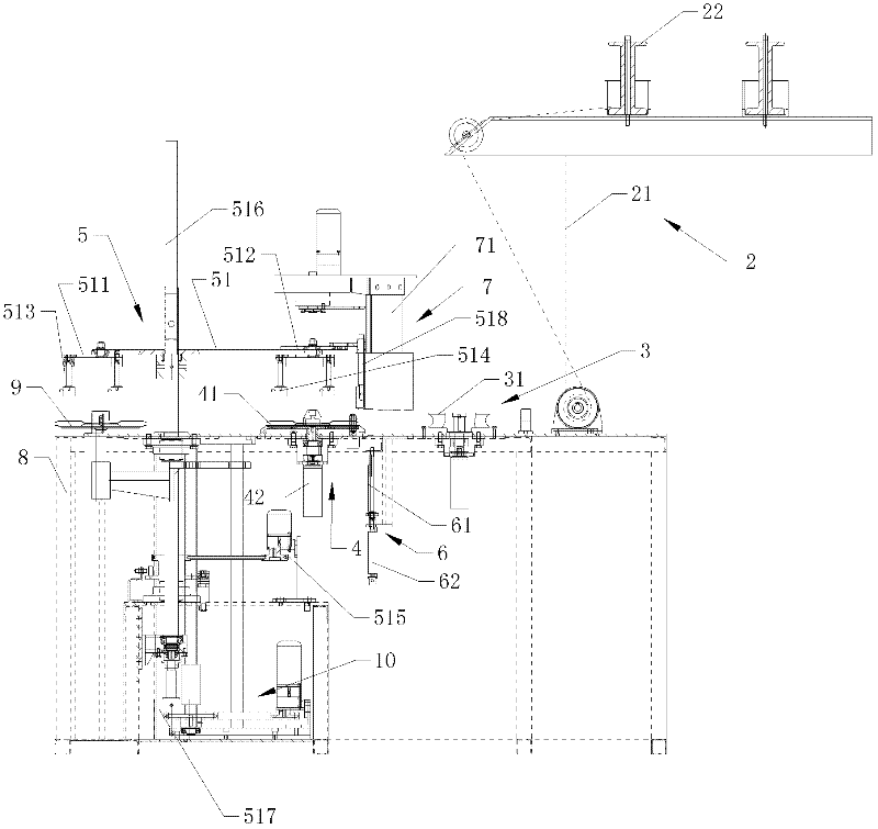 Automatic take-up machine of fishing-net weaving machine shuttle reel