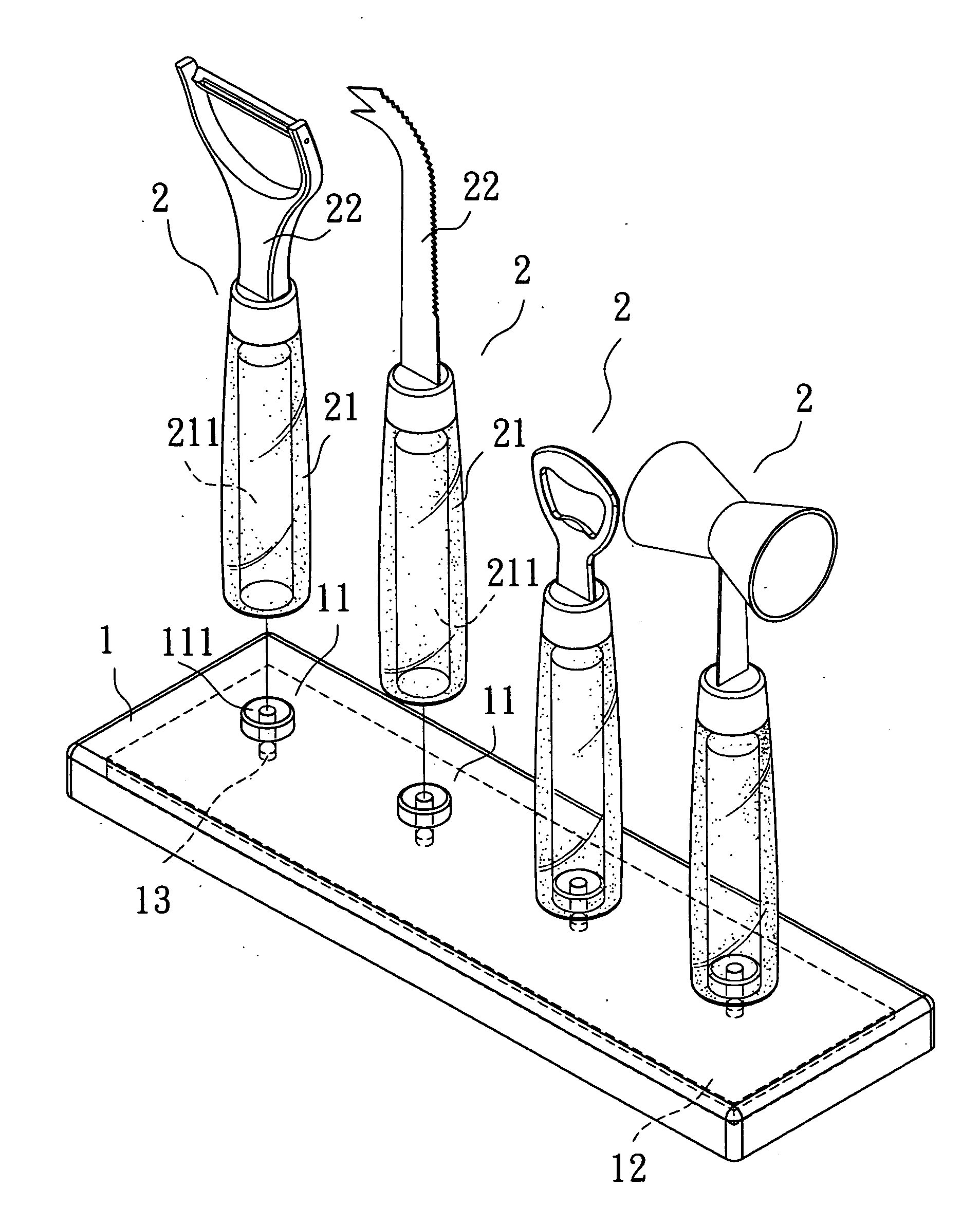 Shining utensil assembly for use in bar and kitchen