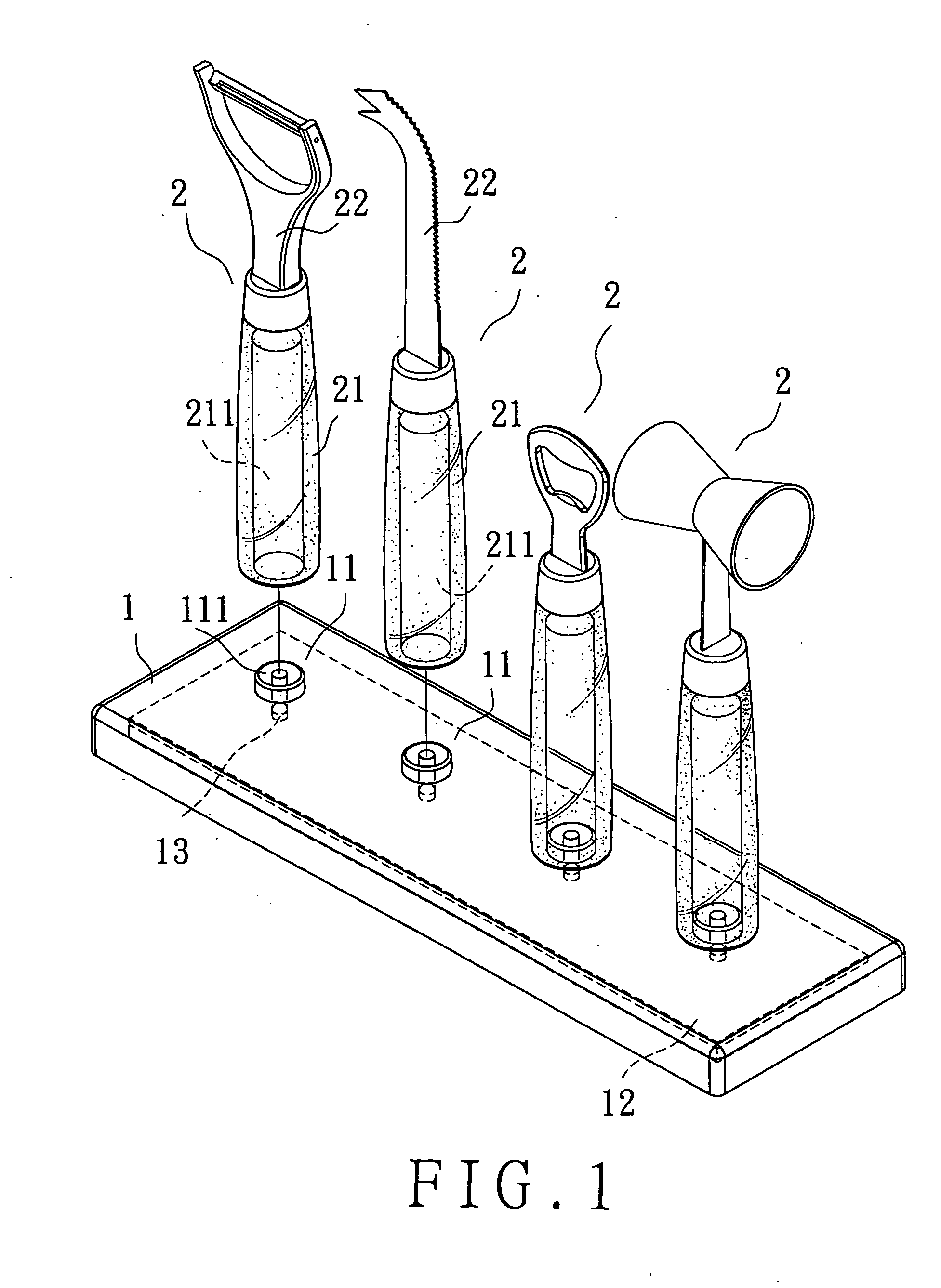 Shining utensil assembly for use in bar and kitchen