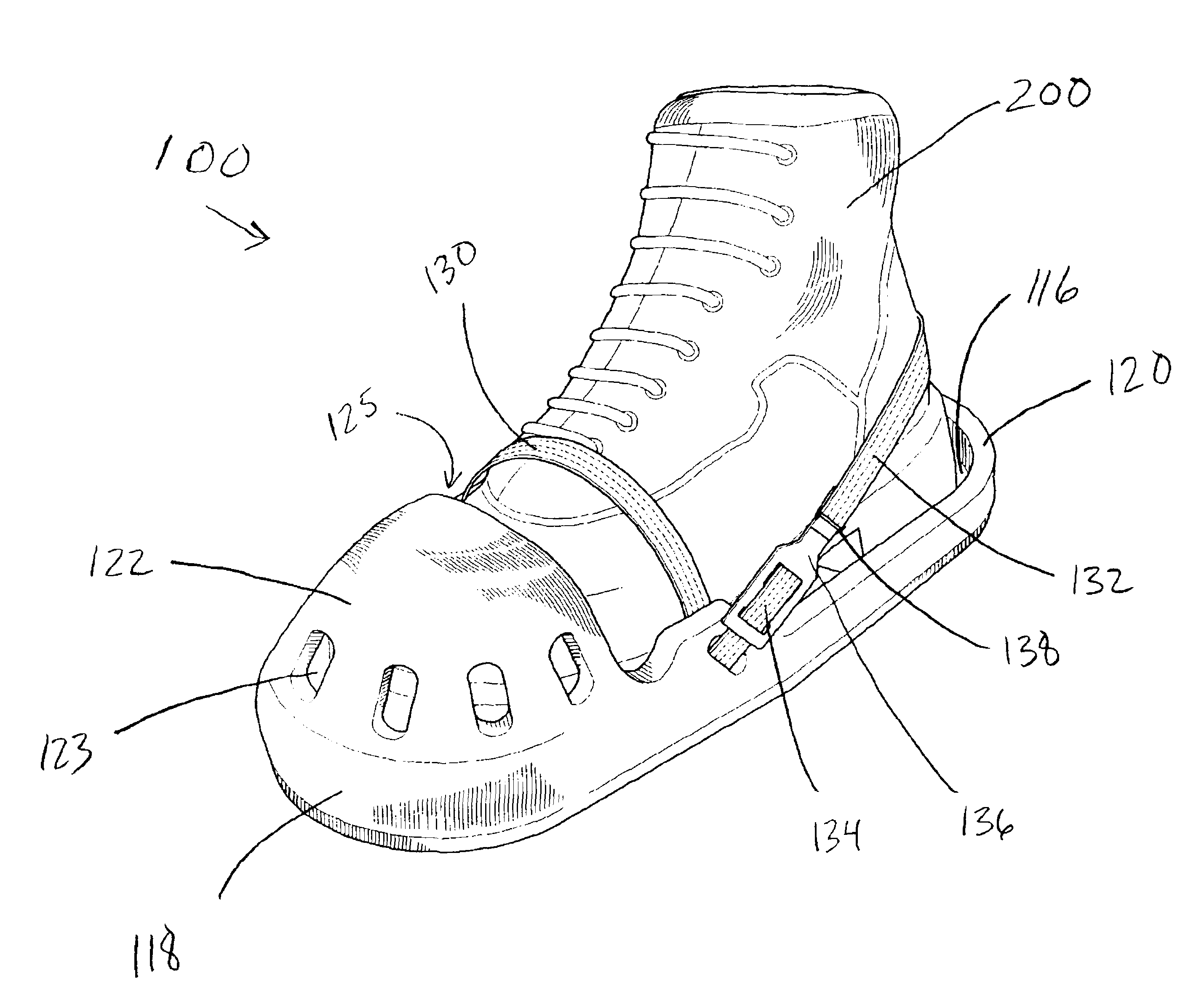 Overshoe for use while finishing concrete