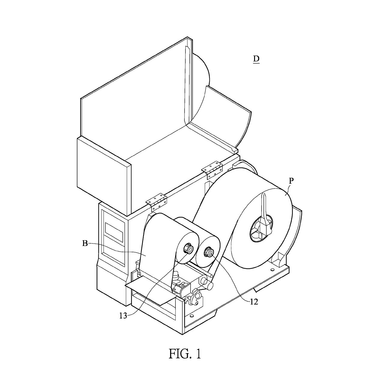 Ribbon rewinding mechanism for providing stable ribbon tension in a printer