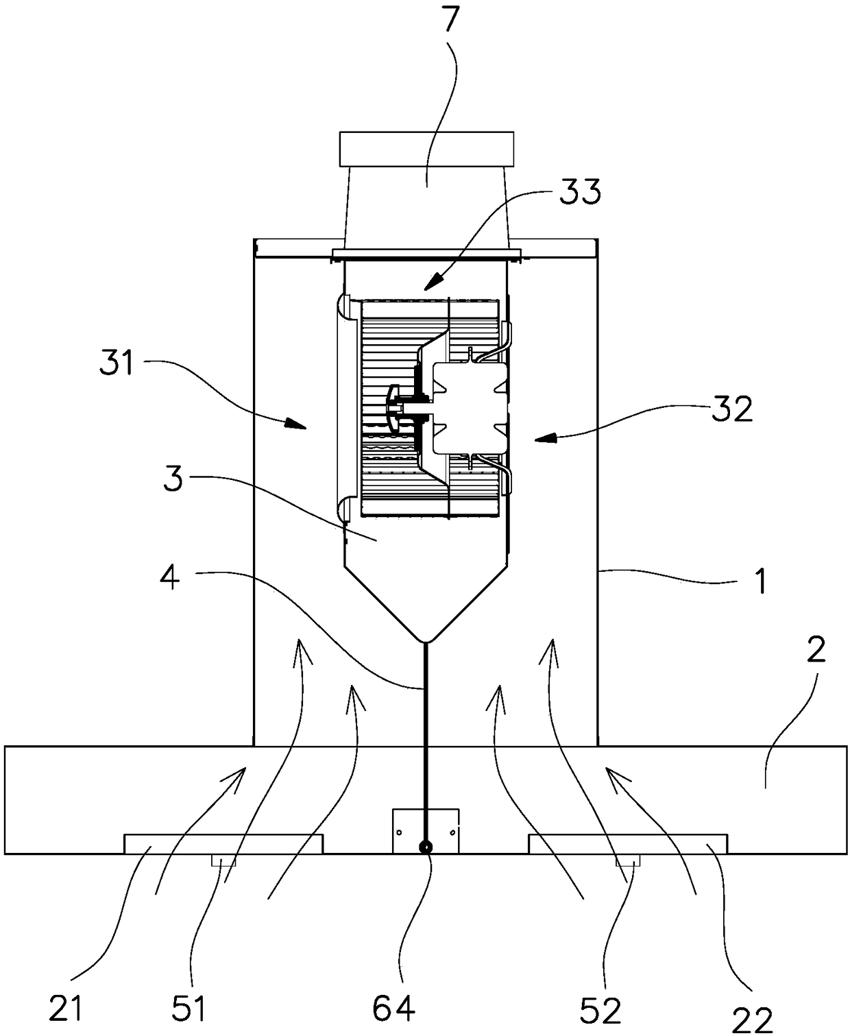 Double-air intake extractor hood and control method thereof