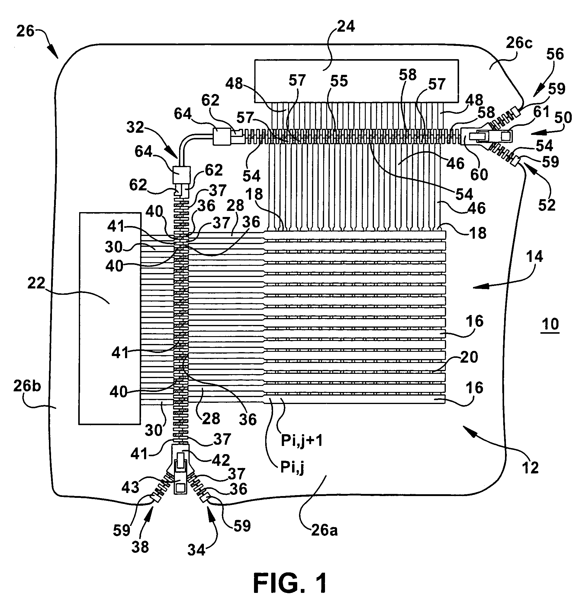 Display device with electrical zipper interconnect