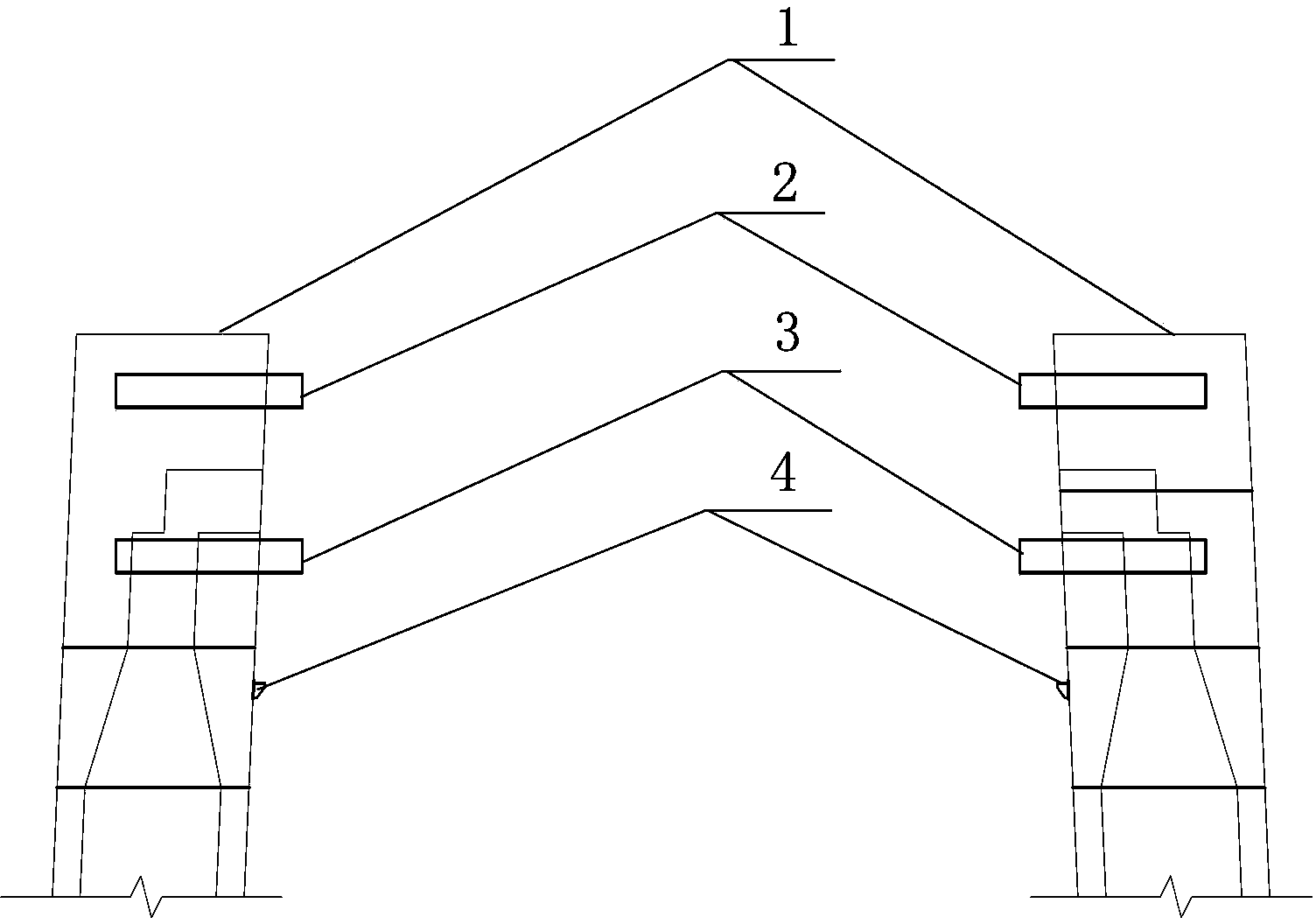 Suspension bridge cable bent tower beam non-support construction method