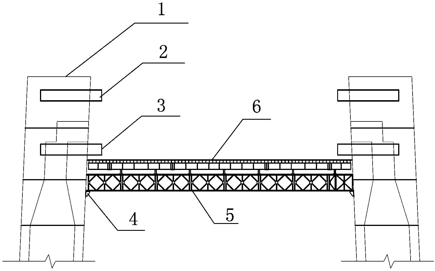 Suspension bridge cable bent tower beam non-support construction method