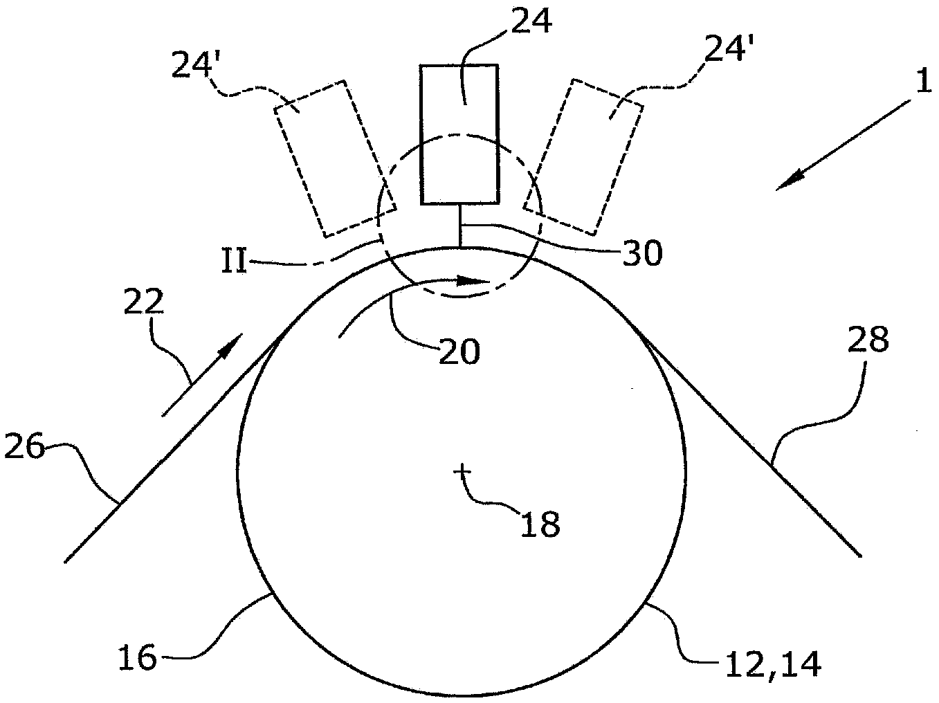 Method and device for perforating a non-woven fabric by means of hydrodynamic needling