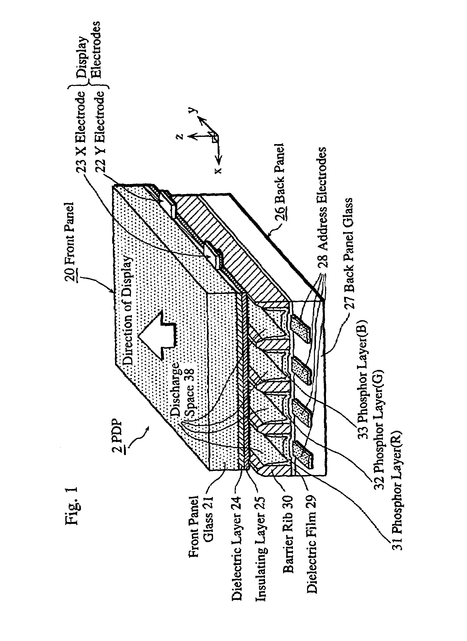 Gas discharge panel with electrodes comprising protrusions, gas discharge device, and related methods of manufacture