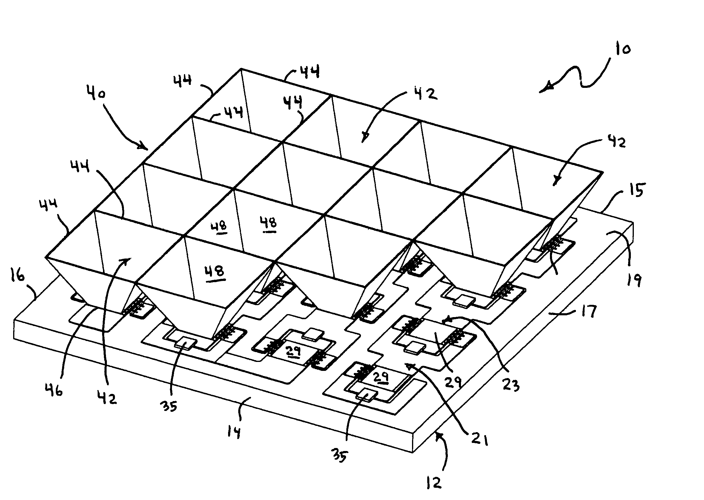 Method of improving the efficiency of loosely packed solar cells in dense array applications