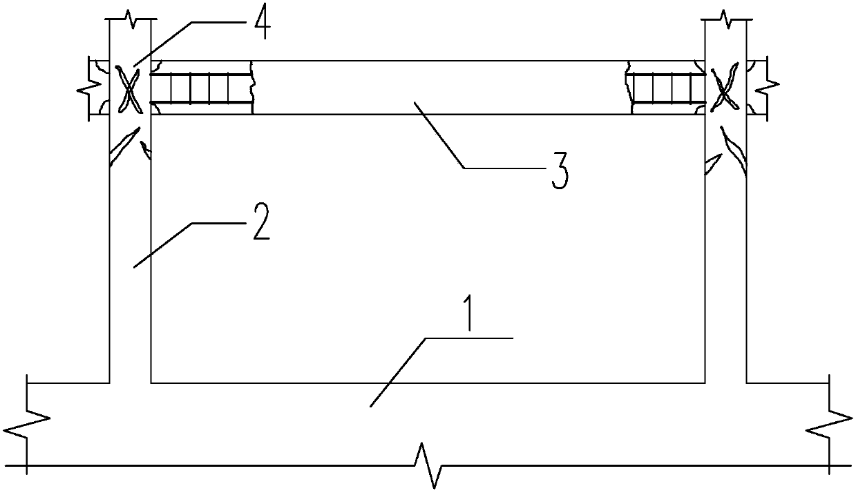 Self-resetting frame-shear wall structure for reinforcing earthquake-damaged frame and construction method