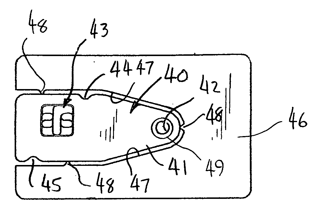 Specially shaped smart card for compact applications