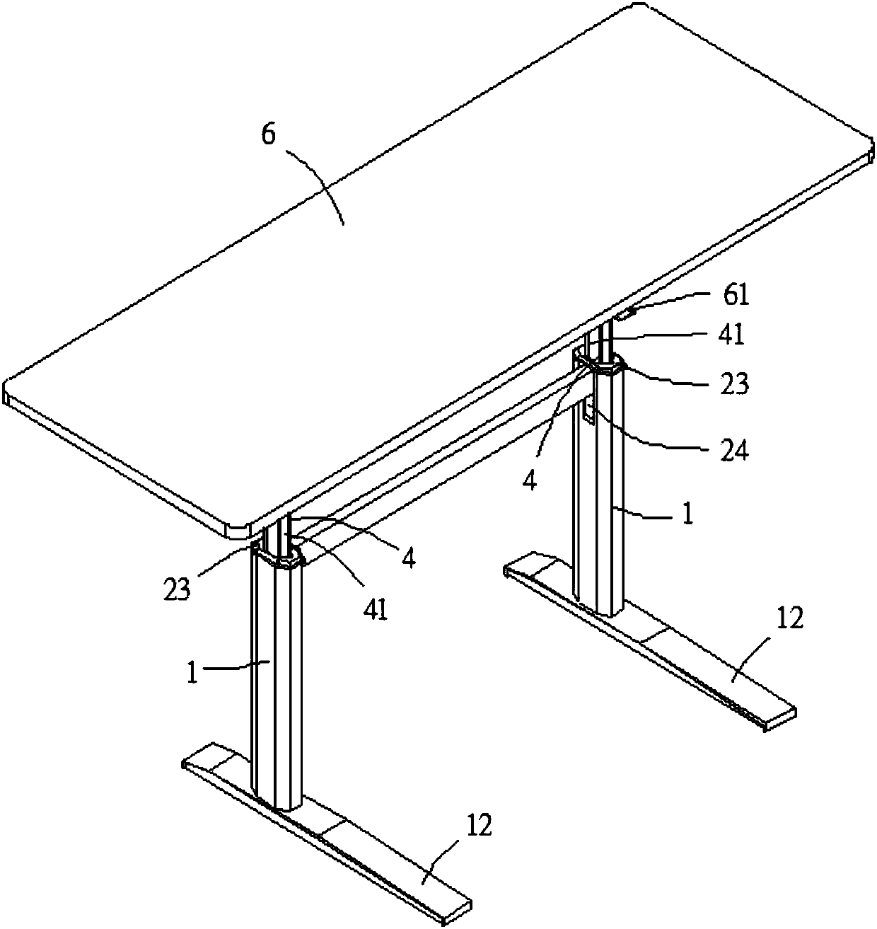 Table lifting device