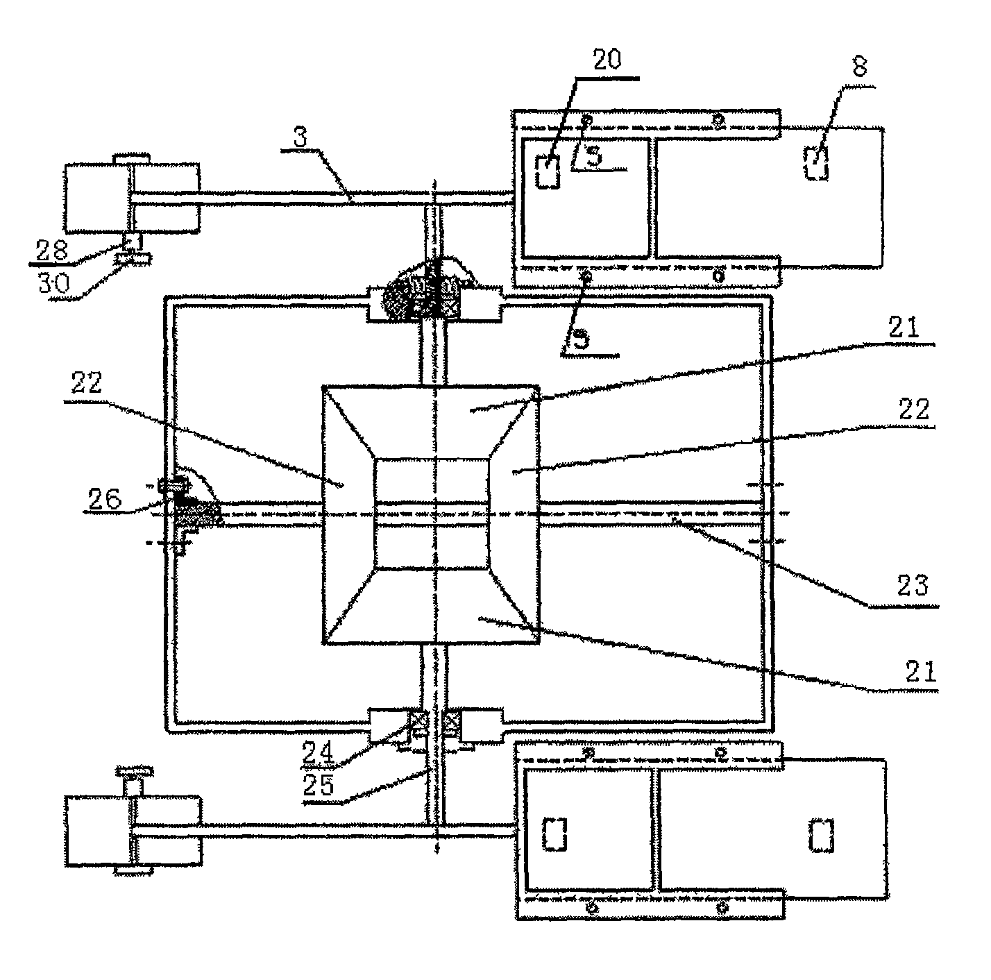 Combined type obstacle crossing walking system