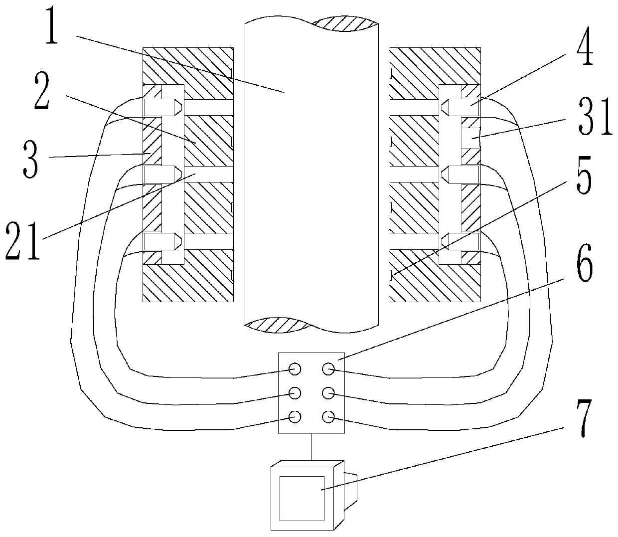 Gas film pressure vector control device for aerostatic bearing