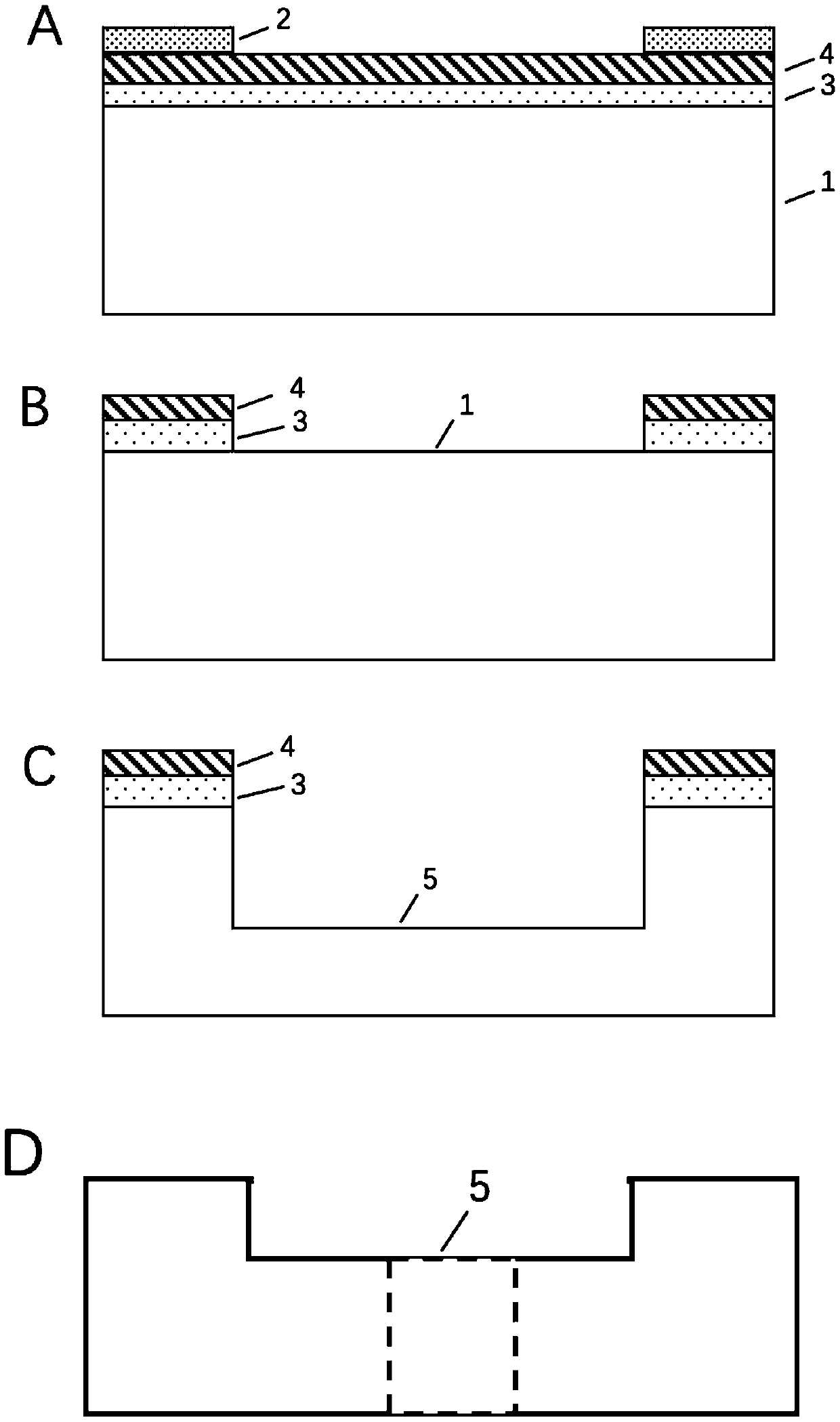 Method for preparing perforated structure optical cavity F-P optical fiber sensor based on gold-gold bonding