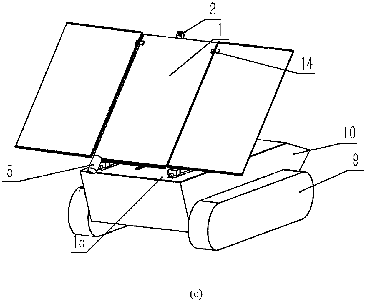 Flip-type solar trolley automatic light-tracking system and control method