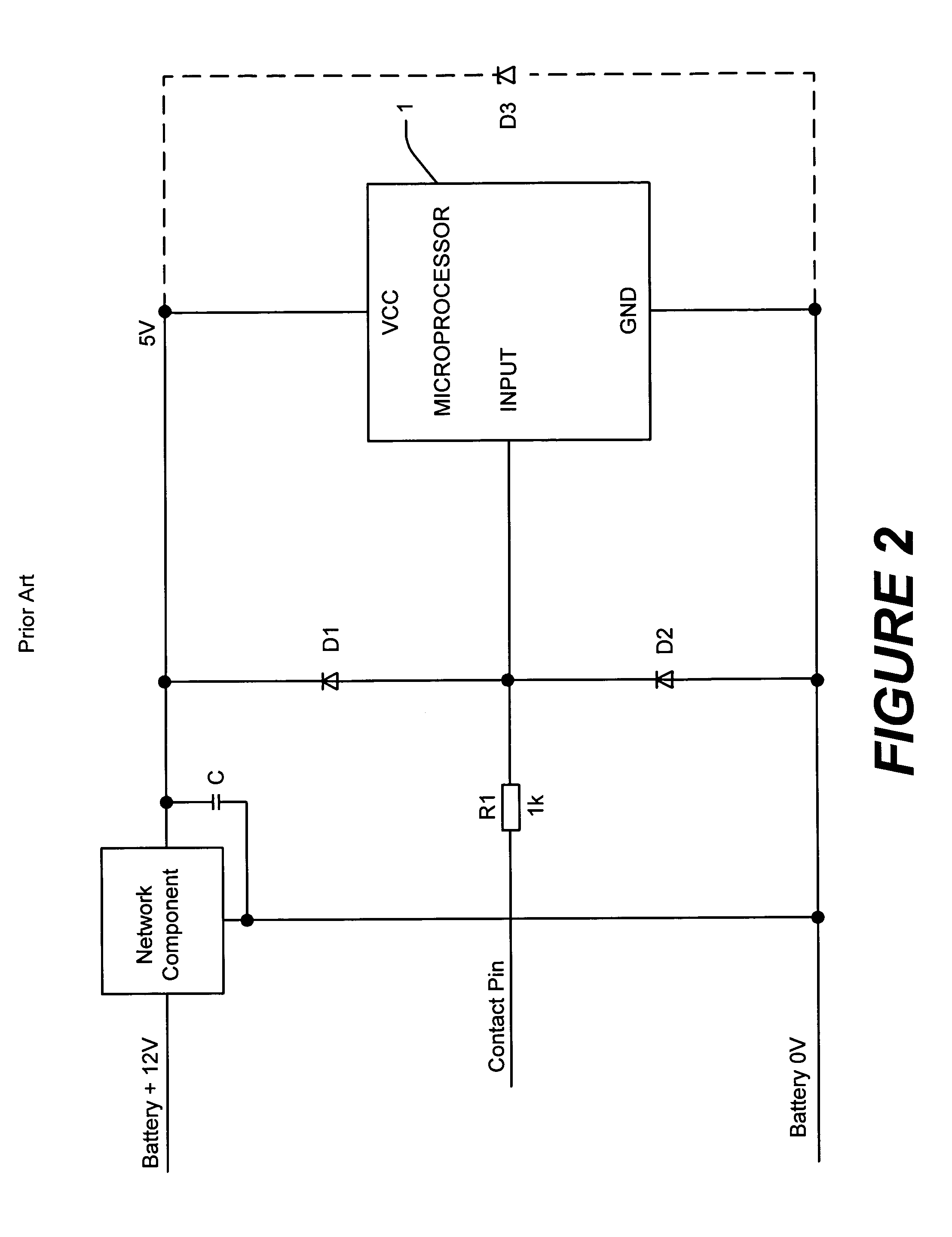 Protective circuit and method for operating said protective circuit, in particular for overvoltage protection for an electronic control system for a motor vehicle