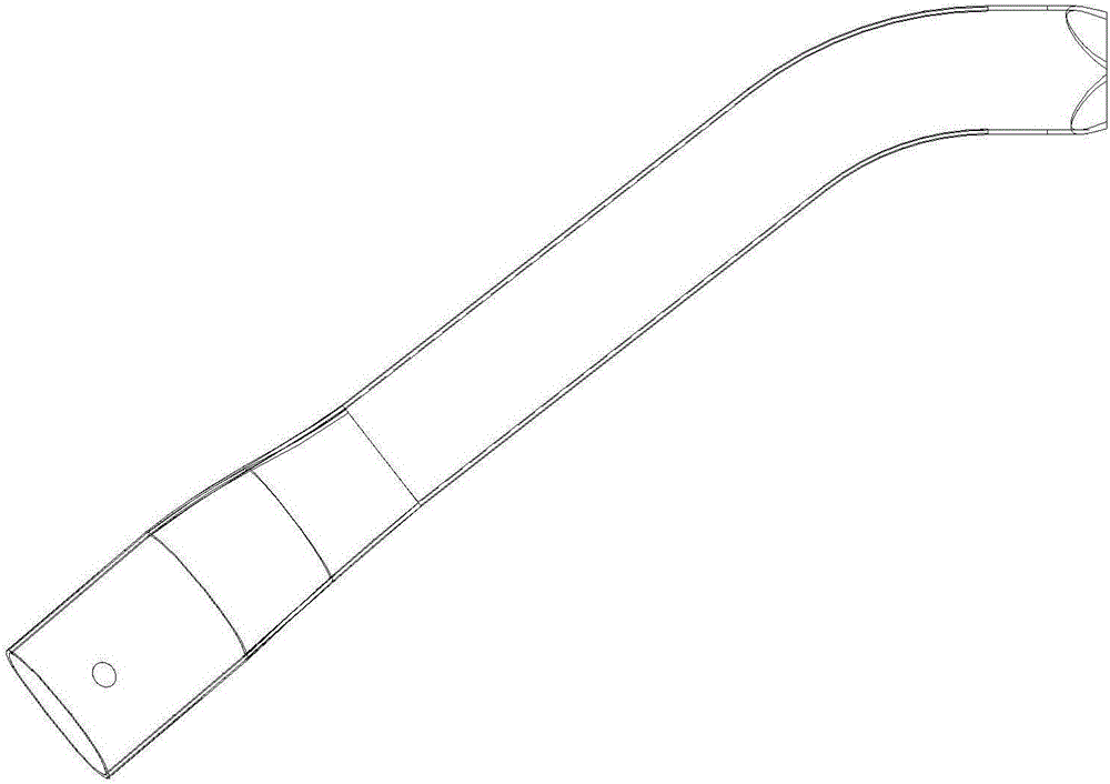 End punching die of automotive chassis suspension upper bending pipe fitting semi-finished product