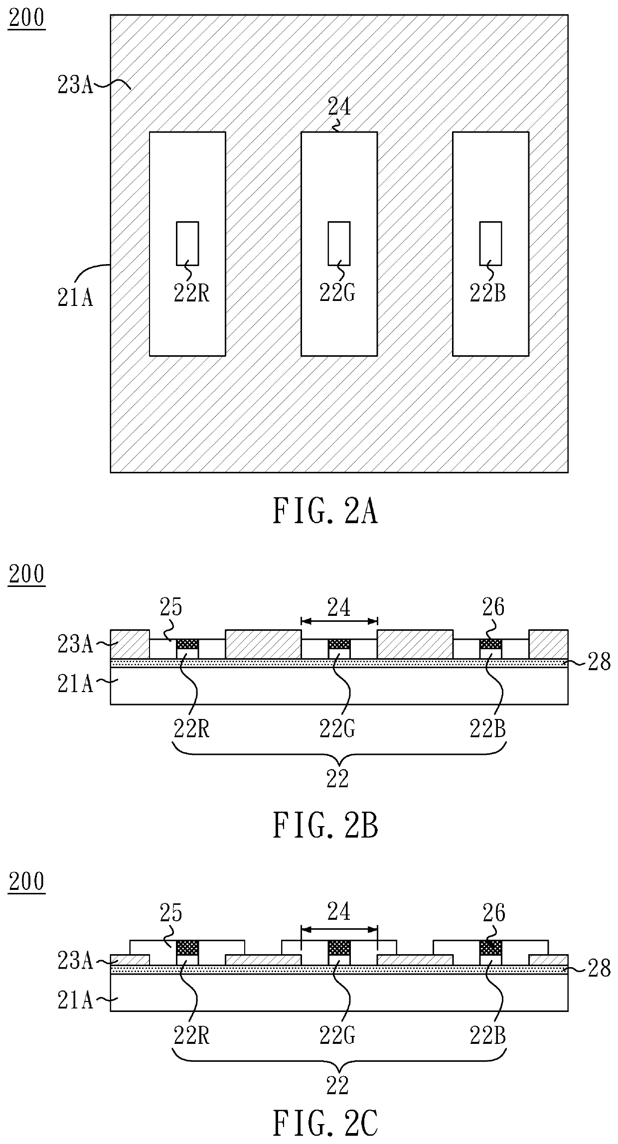 Top emission microled display and bottom emission microled display and a method of forming the same