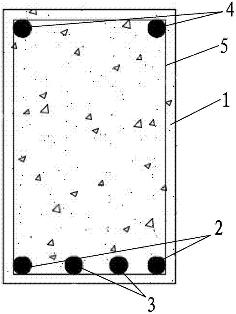 Sea sand concrete beam with mixed reinforcements of fiber reinforced plastics (FRP)-steel composite bars and FRP bars and construction method thereof