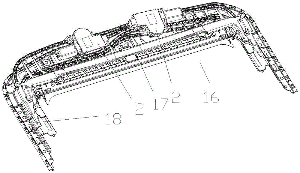 Front beam device of automobile skylight