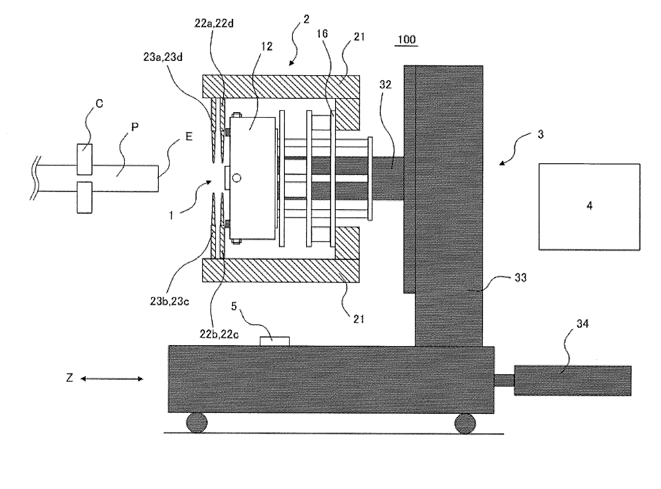 Dimension measuring device for long material