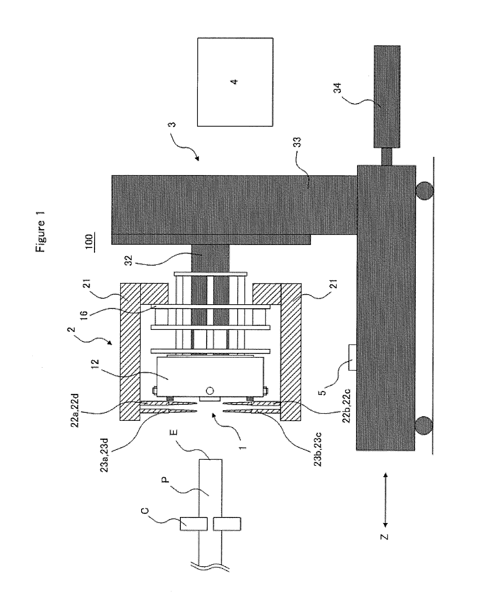 Dimension measuring device for long material