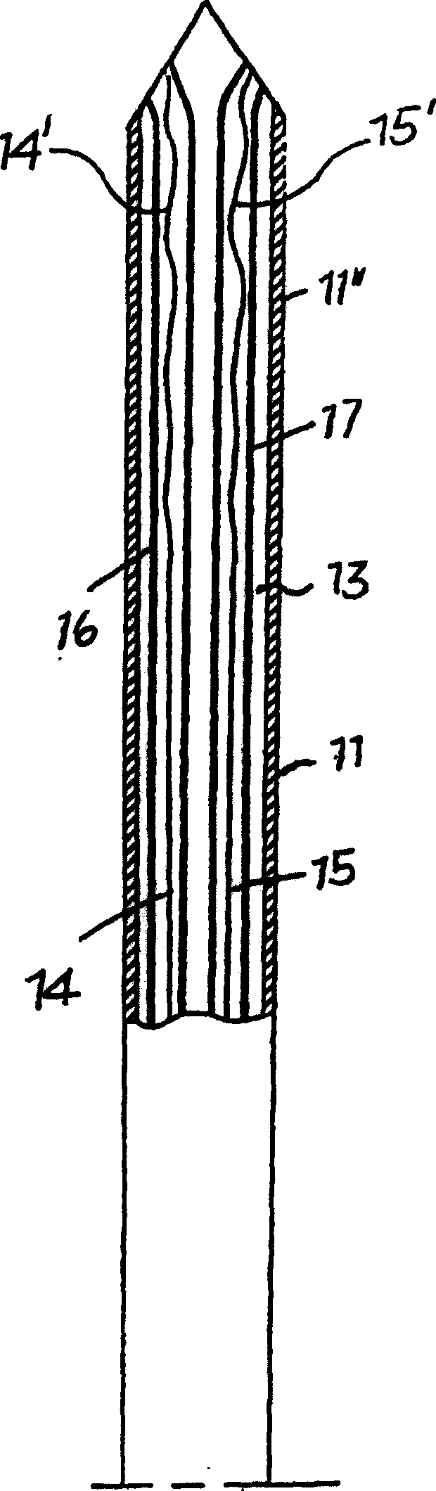 Instrument with at least two active radio-frequency wires for treatment of tumours