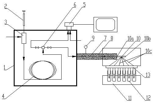 Preparative gas-phase chromatograph device for separating and purifying high-boiling-point volatile monomer component