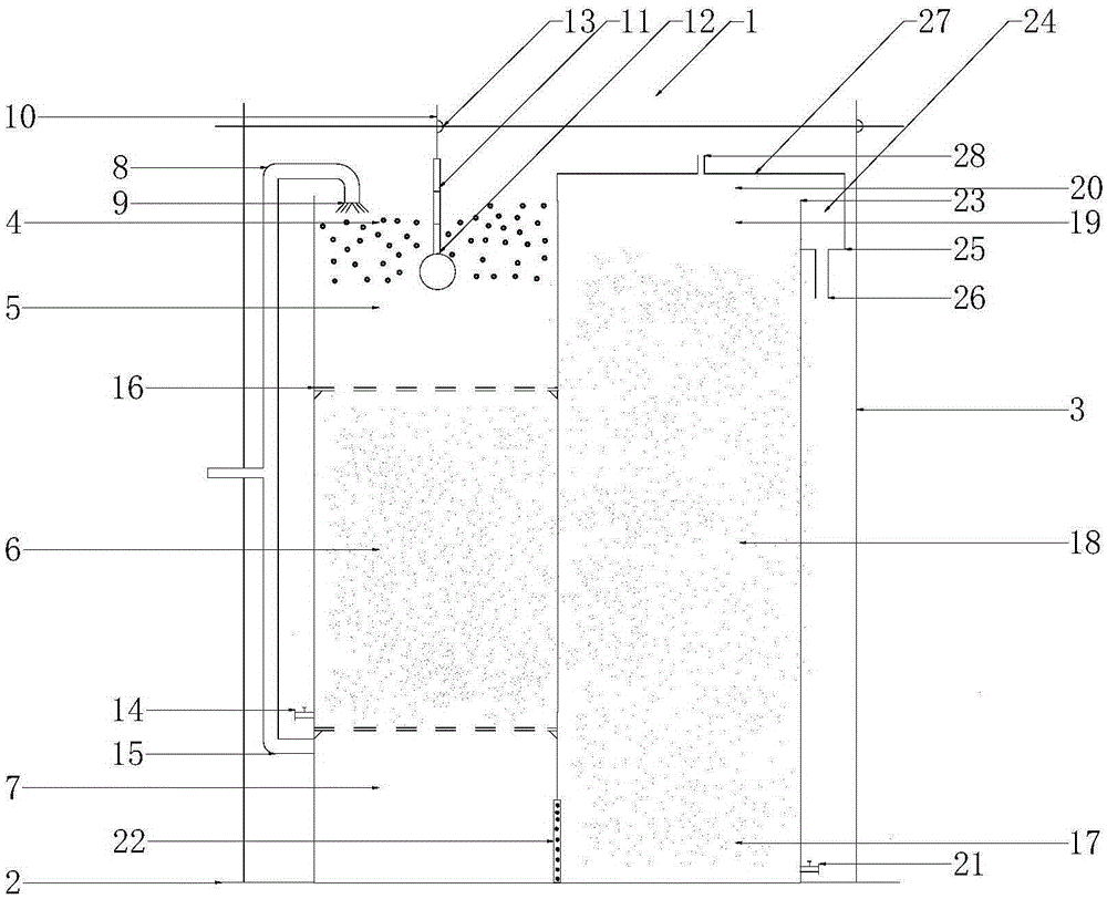 Integration automatic flow type biological nitrogen and sulfur removal reactor