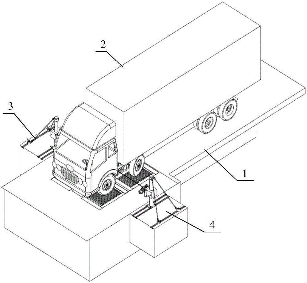 Integrated testing device for inter-wheel sideslip and inter-shaft sideslip of double-steering-shaft automobile