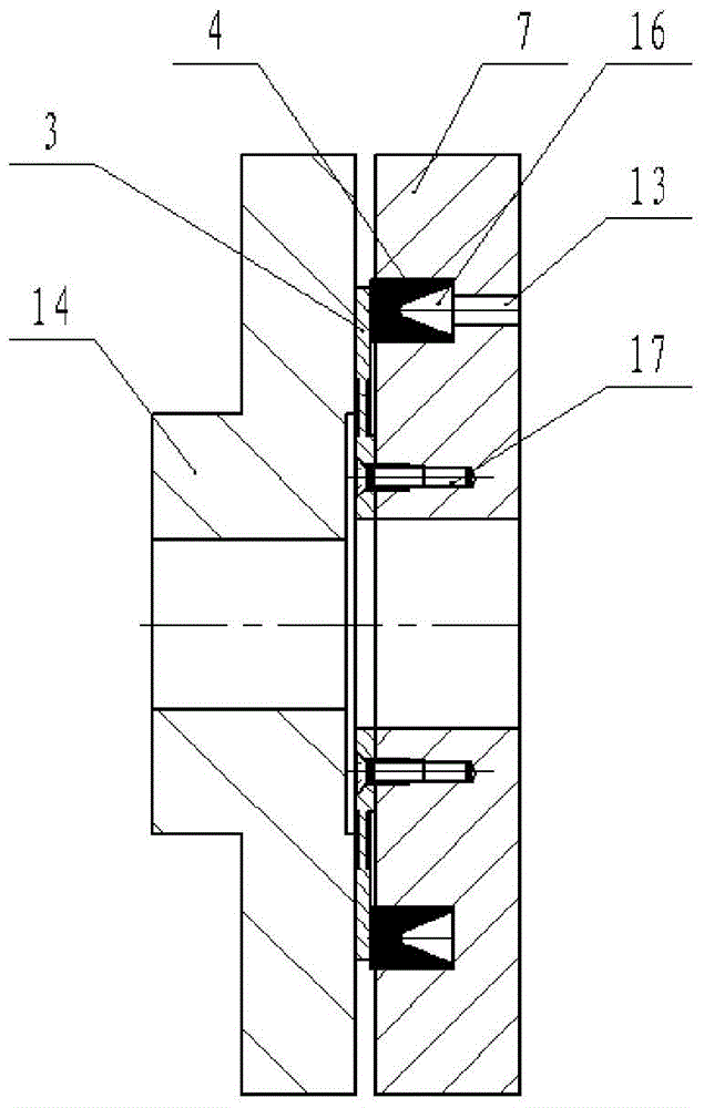 Compact annular axial high-precision positioning clamping mechanism and its use and manufacturing method