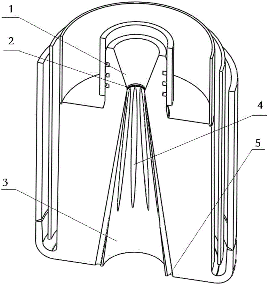 Supersonic nozzle preventing from slag entrapment