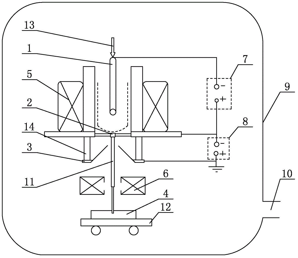 Low-voltage high-current-beam electron beam vacuum welding device and method